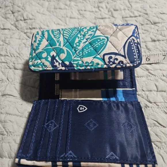 Vera Bradley Blue and Green Floral Wallet - Picture 7 of 11